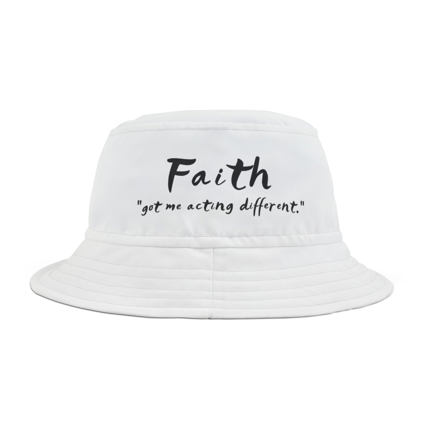 Cj's Talk'n Tee's Faith Bucket Hat - Inspirational Quote Hat for Summer Adventures