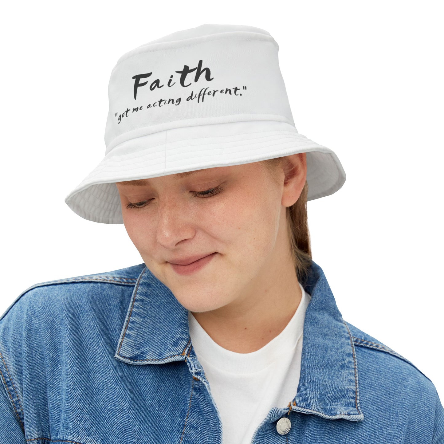 Cj's Talk'n Tee's Faith Bucket Hat - Inspirational Quote Hat for Summer Adventures