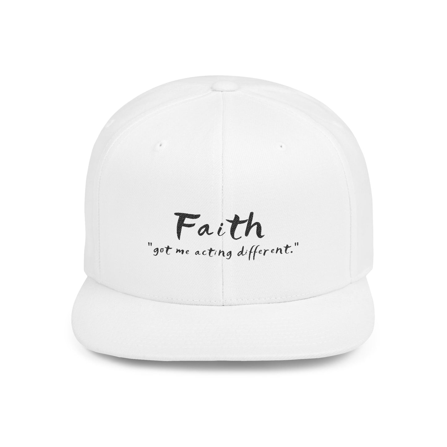 Cj's Faith Snapback Cap - Stylish Flat Bill Hat with Inspirational Quote