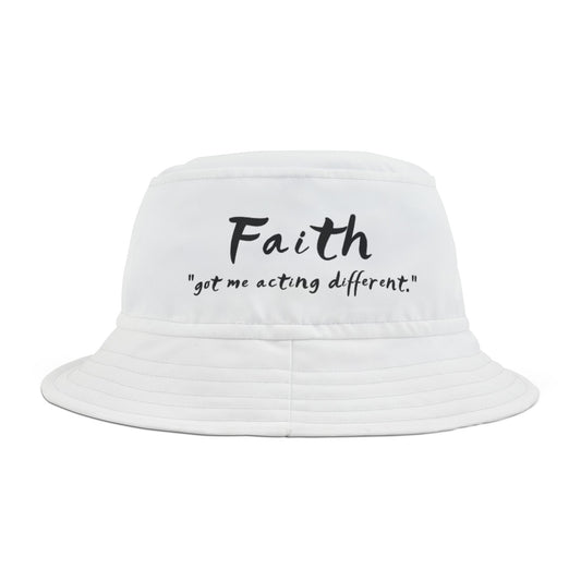 Cj's Talk'n Tee's Faith Bucket Hat - Inspirational Quote Hat for Summer Adventures
