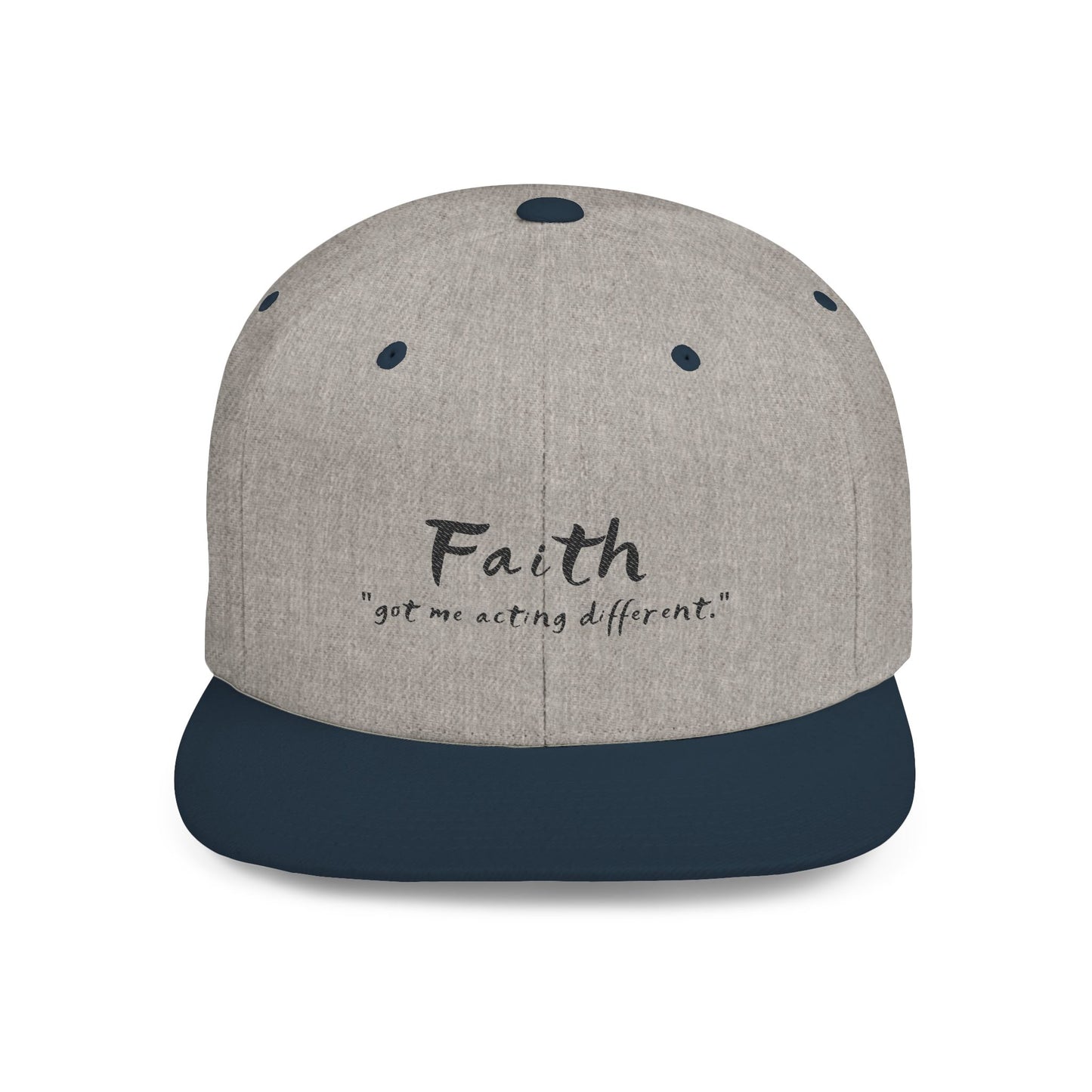 Cj's Faith Snapback Cap - Stylish Flat Bill Hat with Inspirational Quote