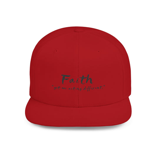 Cj's Faith Snapback Cap - Stylish Flat Bill Hat with Inspirational Quote